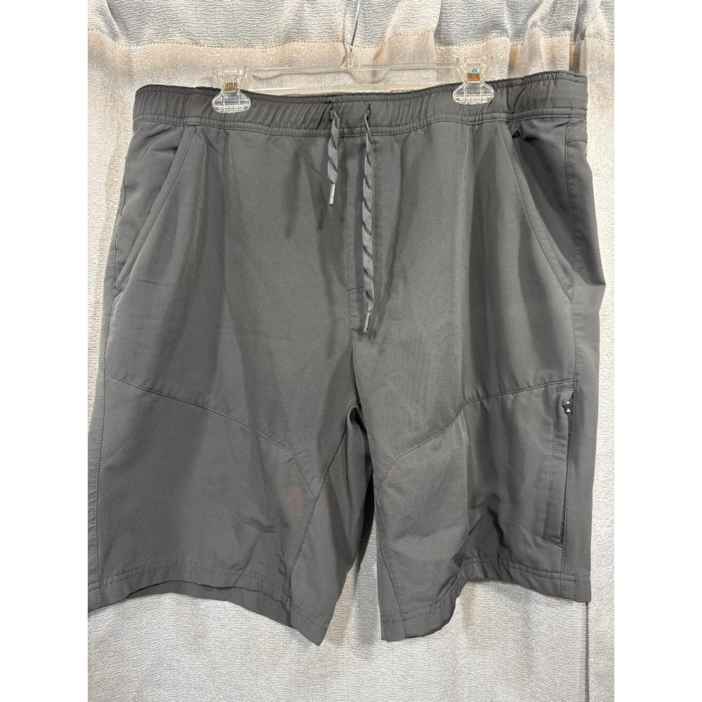 Gerry Mens Active Shorts Charcoal Gray Elastic Waist Zip Pockets Hiking Trl. XXL